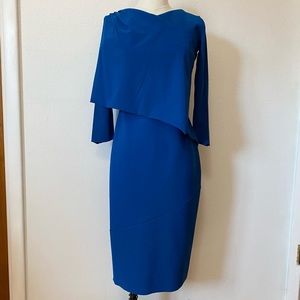 Chiara Boni Gorgeous Royal Blue 3/4 Sleeve Cocktail Dress Size 9 Medium